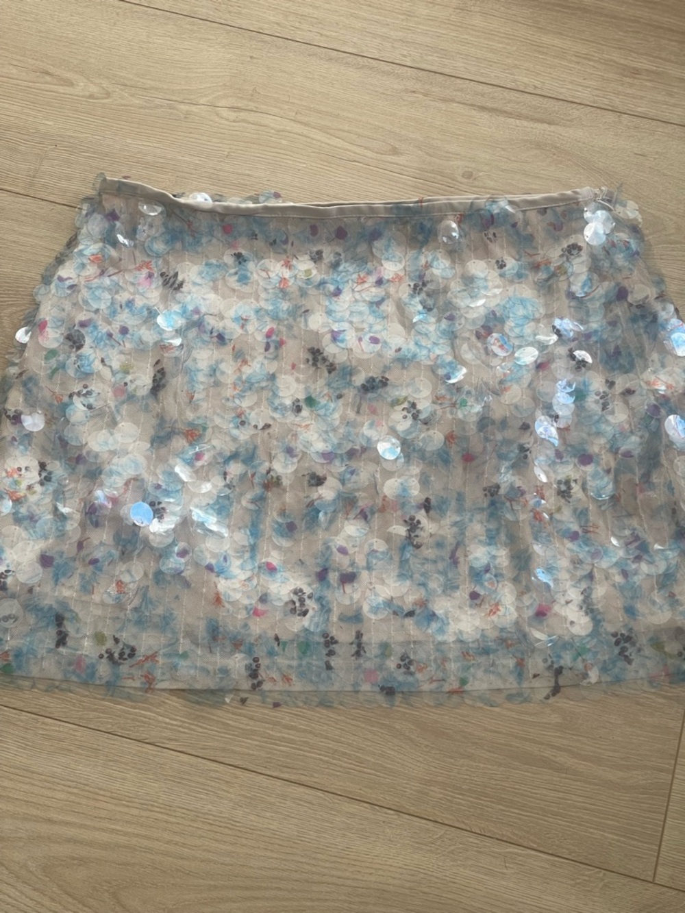 Zara Ecru size medium woman's sequin mini skirt - Picture 8 of 12
